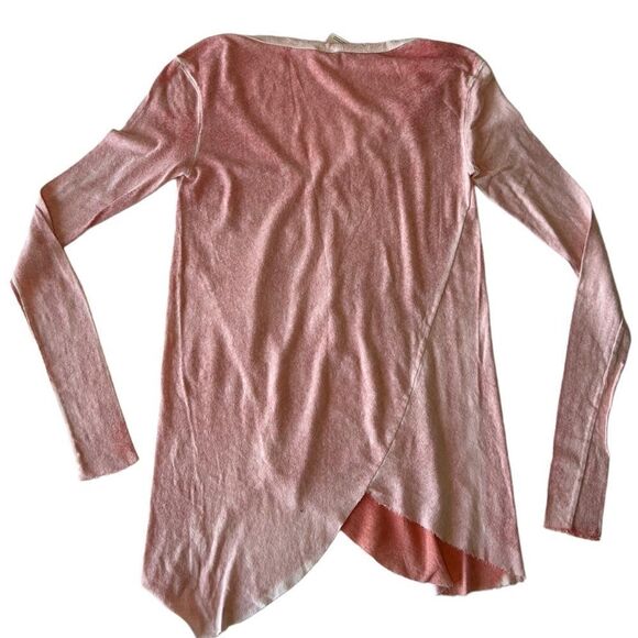 Free People We the Free Long Sleeve Peachy Salmon Color Tunic Tee NWOT Small - Picture 9 of 11